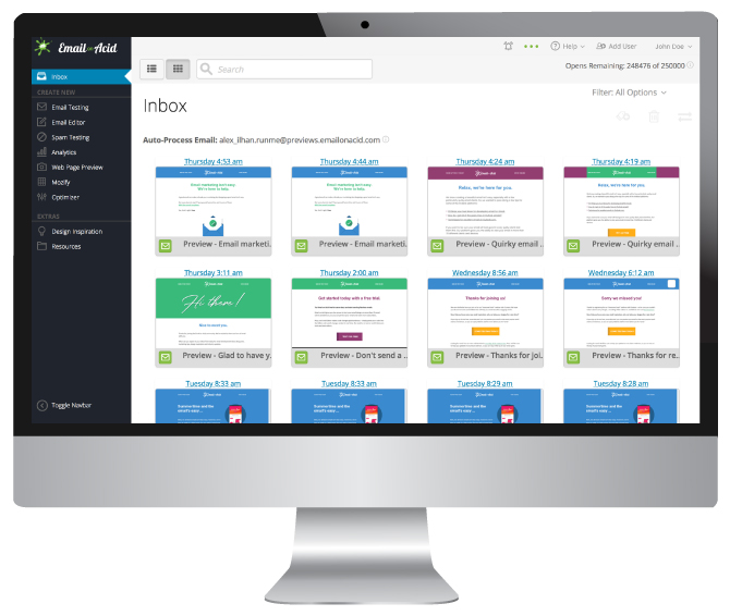 screenshot of Email on Acid